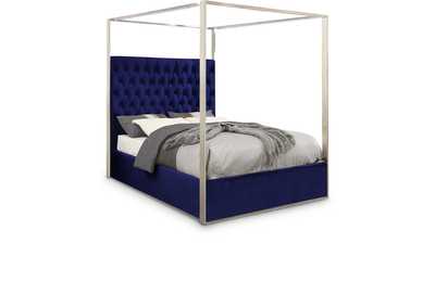 Image for Porter Navy Velvet Queen Bed