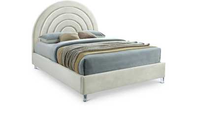 Image for Rainbow Cream Velvet King Bed