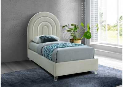 Image for Rainbow Cream Velvet Twin Bed