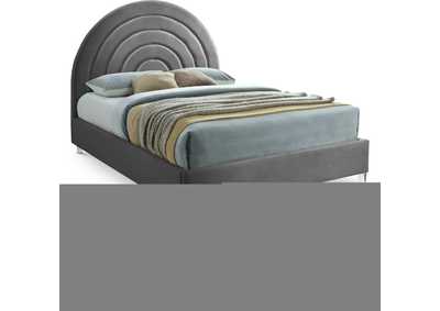 Image for Rainbow Grey Velvet Queen Bed