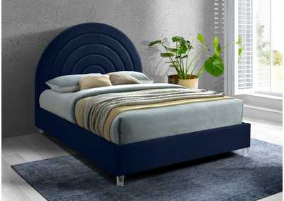 Image for Rainbow Navy Velvet Full Bed