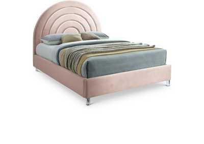 Image for Rainbow Pink Velvet Queen Bed