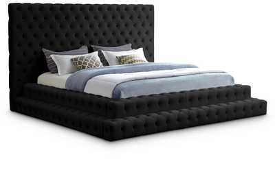 Image for Revel Black Velvet King Bed (3 Boxes)
