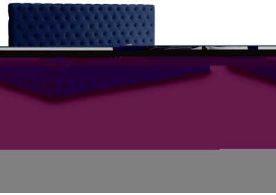 Image for Revel Navy Velvet King Bed (3 Boxes)