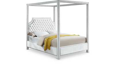 Image for Rowan White Velvet King Bed (3 Boxes)