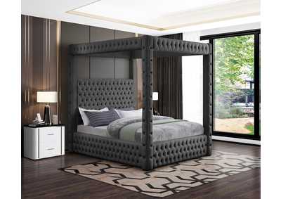 Image for Royal Grey Velvet King Bed (4 Boxes)