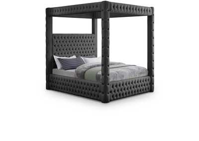 Image for Royal Grey Velvet Queen Bed (4 Boxes)