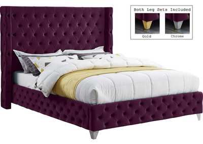 Image for Savan Purple Velvet Full Bed