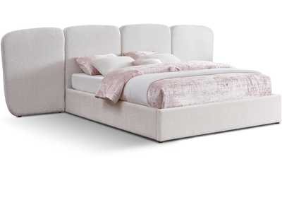 Image for Shiloh Cream Boucle Fabric King Bed (3 Boxes)