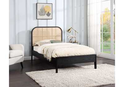 Image for Siena Black Ash Wood Twin Bed (3 Boxes)