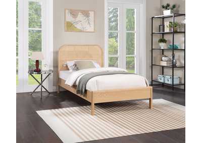 Image for Siena Natural Ash Wood Twin Bed (3 Boxes)