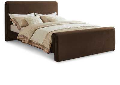 Image for Sloan Brown Velvet King Bed (3 Boxes)