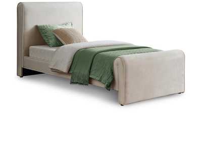 Image for Sloan Cream Velvet Twin Bed (3 Boxes)