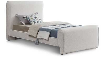 Image for Stylus Cream Boucle Fabric Twin Bed (3 Boxes)