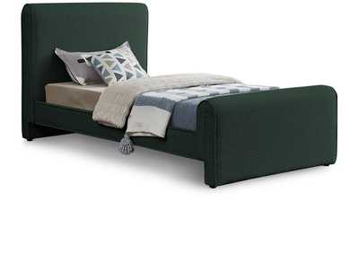 Image for Stylus Green Boucle Fabric Twin Bed (3 Boxes)
