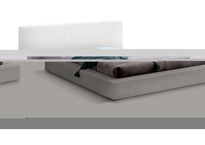Image for Terra White Boucle Fabric King Bed