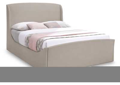 Image for Twin Beige Velvet King Bed (3 Boxes)