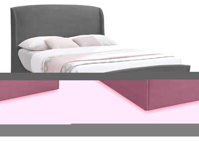 Image for Twin Grey Velvet King Bed (3 Boxes)