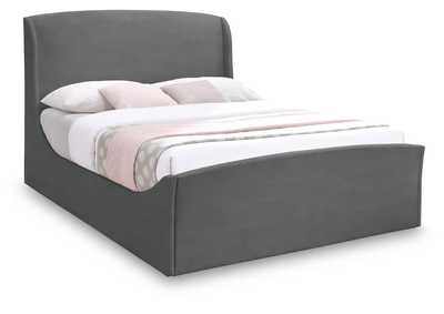 Image for Twin Grey Velvet Queen Bed (3 Boxes)