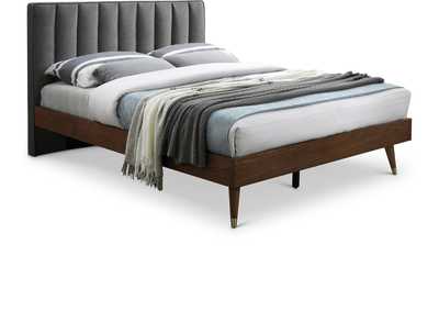 Image for Vance Grey Linen Textured Fabric King Bed (3 Boxes)