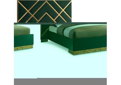 Image for Vector Green Velvet Queen Bed