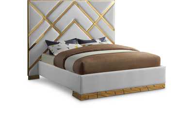 Image for Vector White Faux Leather King Bed
