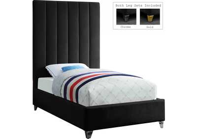 Image for Via Black Velvet Twin Bed