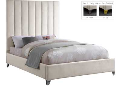 Image for Via Cream Velvet Full Bed