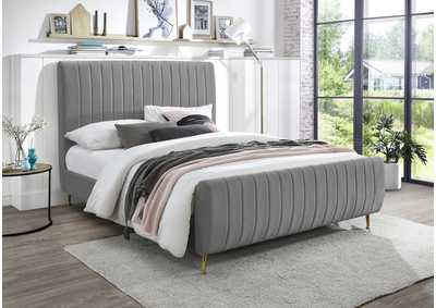 Image for Zara Grey Velvet Full Bed (3 Boxes)