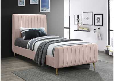 Image for Zara Pink Velvet Twin Bed (3 Boxes)