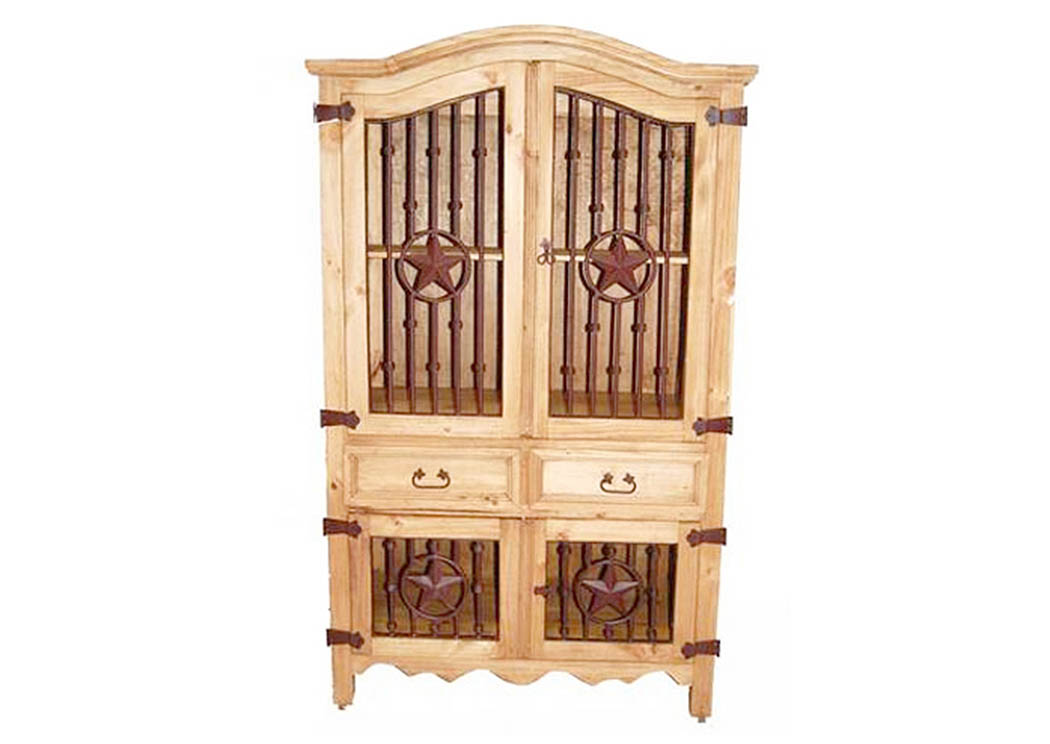 Iron Front Armoire w/Star,Million Dollar Rustic