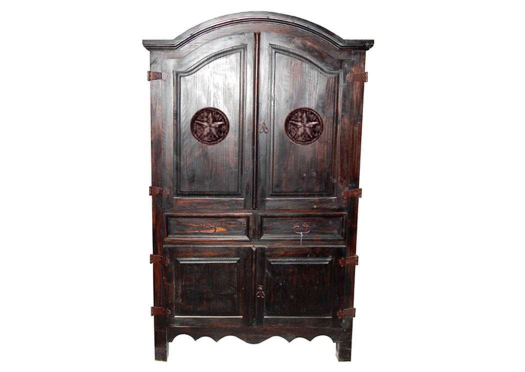 Dark Sierra Armoire w/Star,Million Dollar Rustic