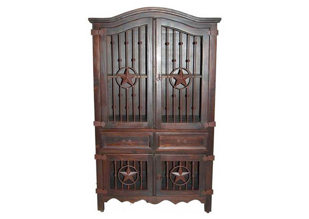 Dark Sierra Armoire w/Iron Star,Million Dollar Rustic