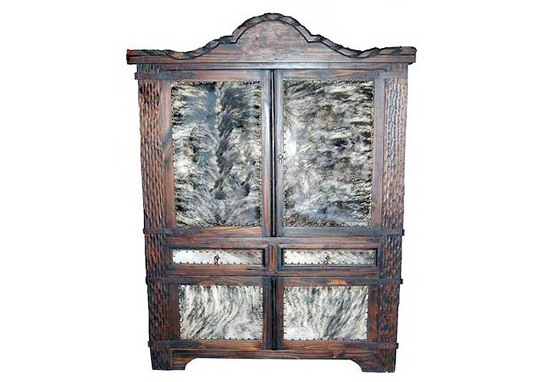 Dark Cowhide Rope Armoire,Million Dollar Rustic