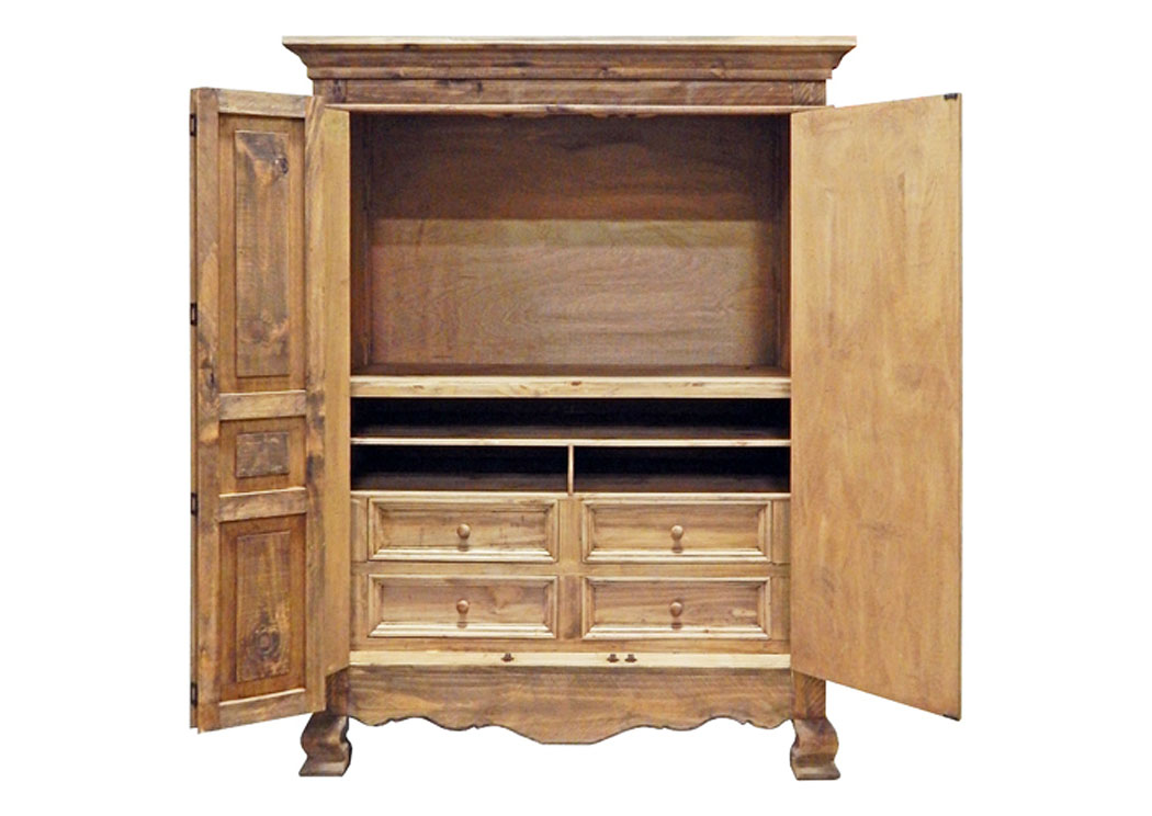 Rec Med Wax 2 Door Armoire,Million Dollar Rustic