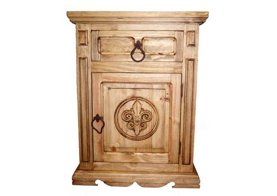 San Gabriel Fleur-De-Lis Nightstand,Million Dollar Rustic