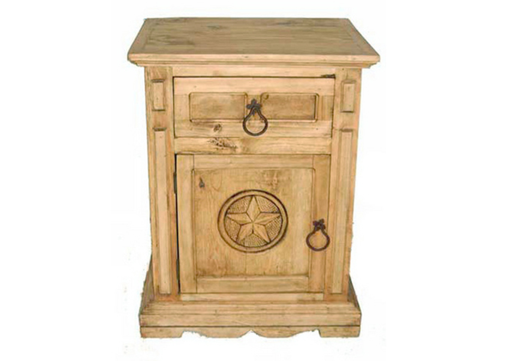 San Gabriel 1 Door / 1 Drawer Star Nightstand,Million Dollar Rustic