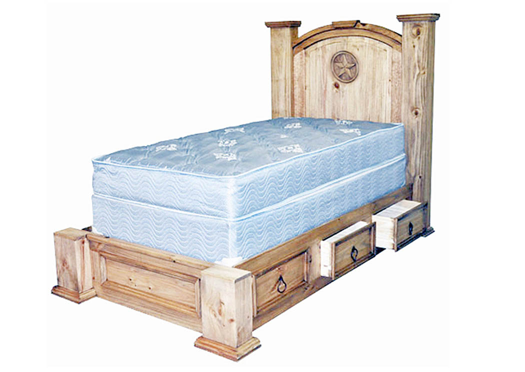 Mansion Twin Storage Bed w/Star,Million Dollar Rustic