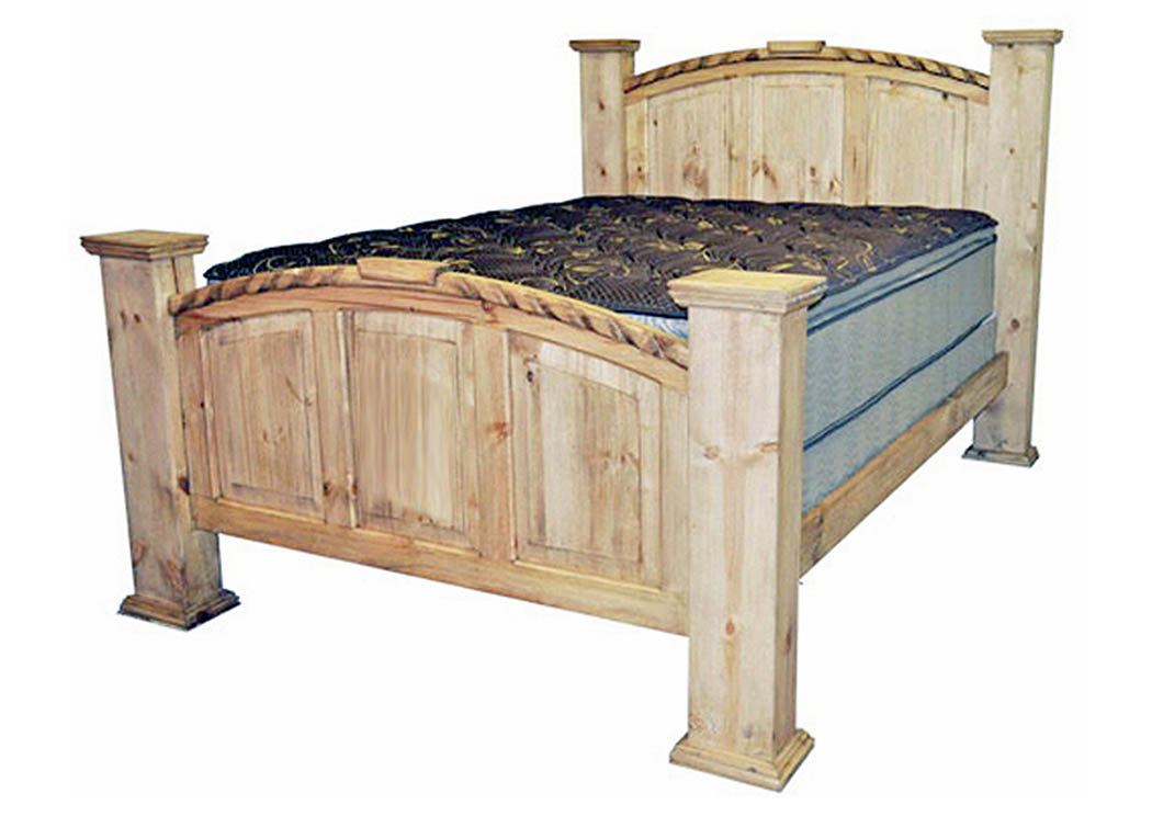 Mansion Queen Bed w/Rope,Million Dollar Rustic