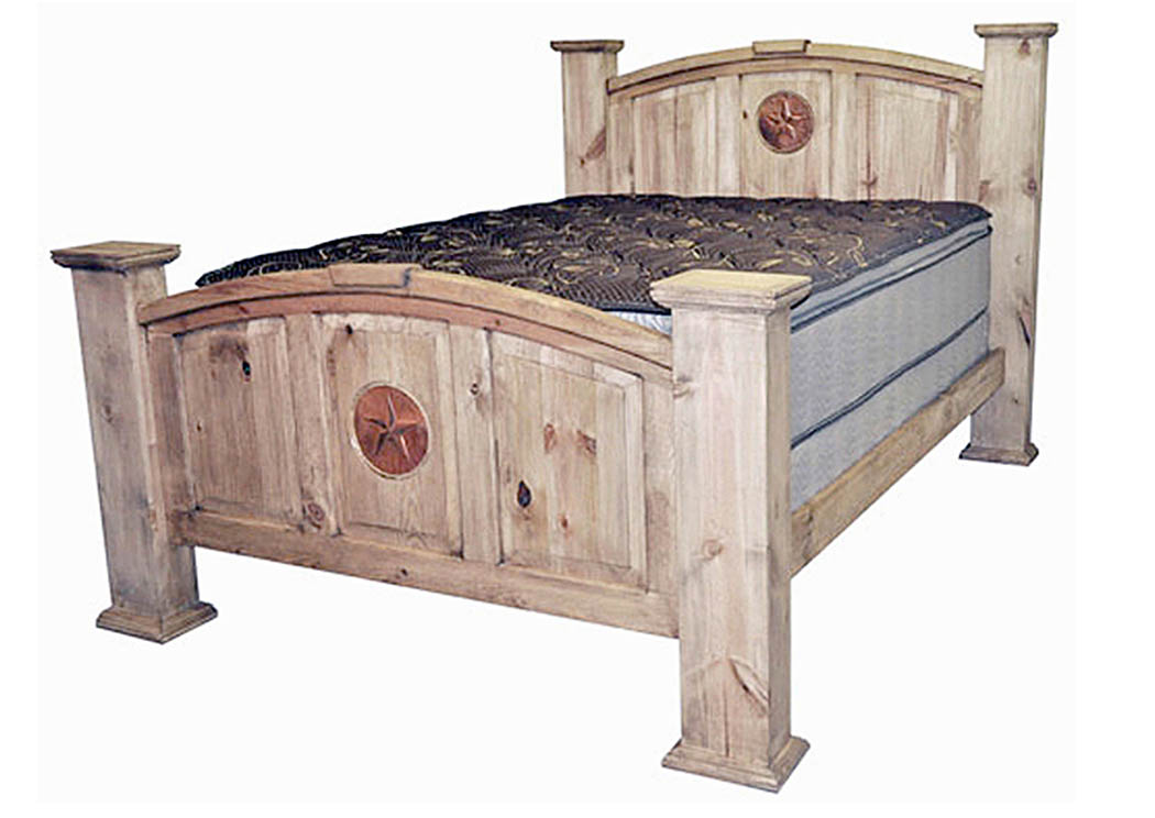 Mansion Queen Bed w/Copper Star,Million Dollar Rustic