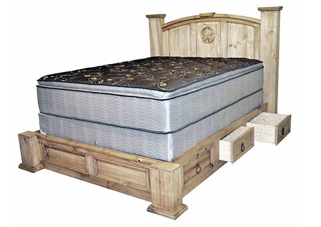 Mansion Queen Storage Bed w/Star,Million Dollar Rustic