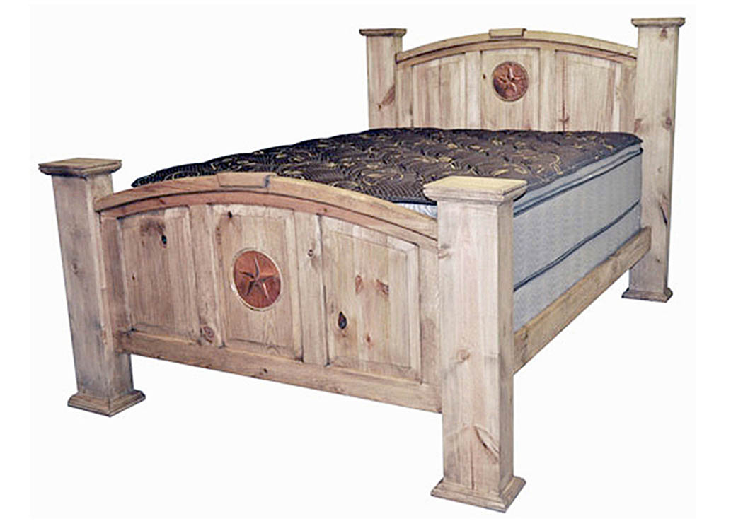 Mansion King Bed w/Copper Star,Million Dollar Rustic