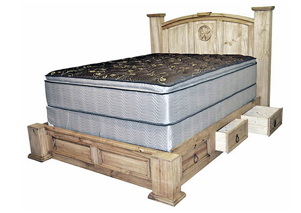 Mansion King Storage Bed w/Star,Million Dollar Rustic