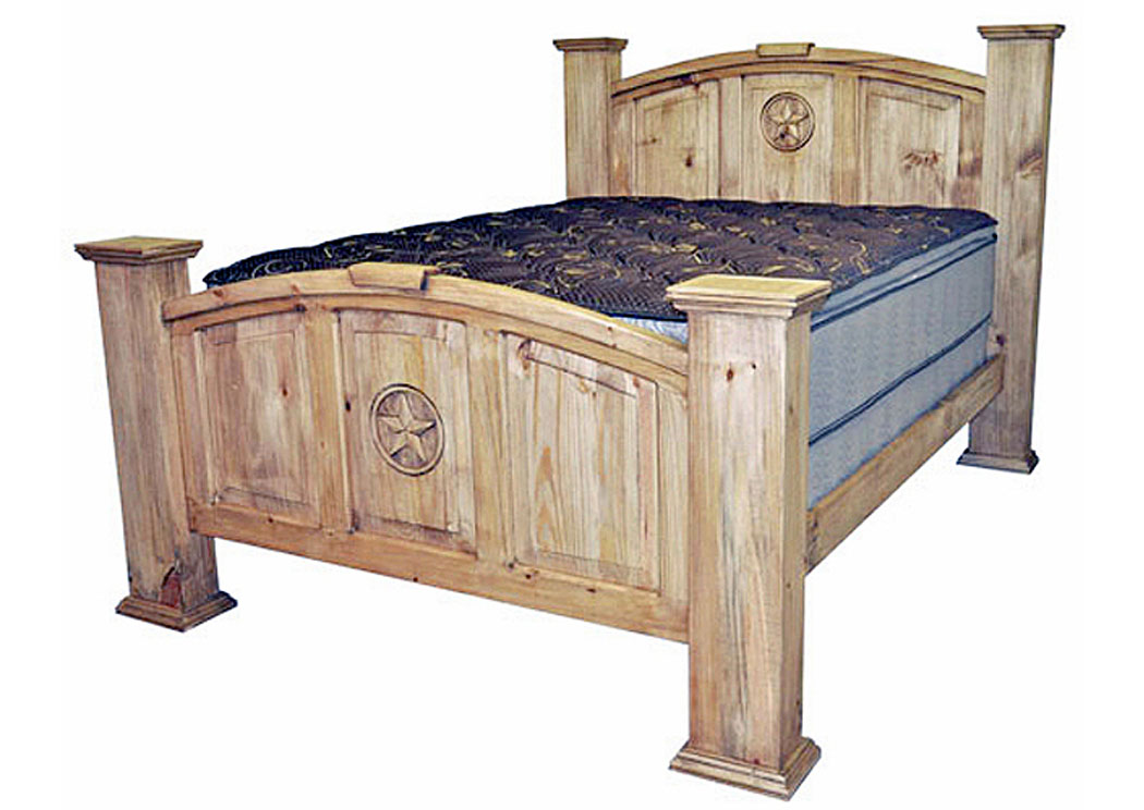 California King Mansion Bed w/Star,Million Dollar Rustic