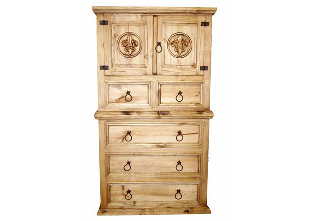 Mansion Chest w/Fleur-De-Lis,Million Dollar Rustic