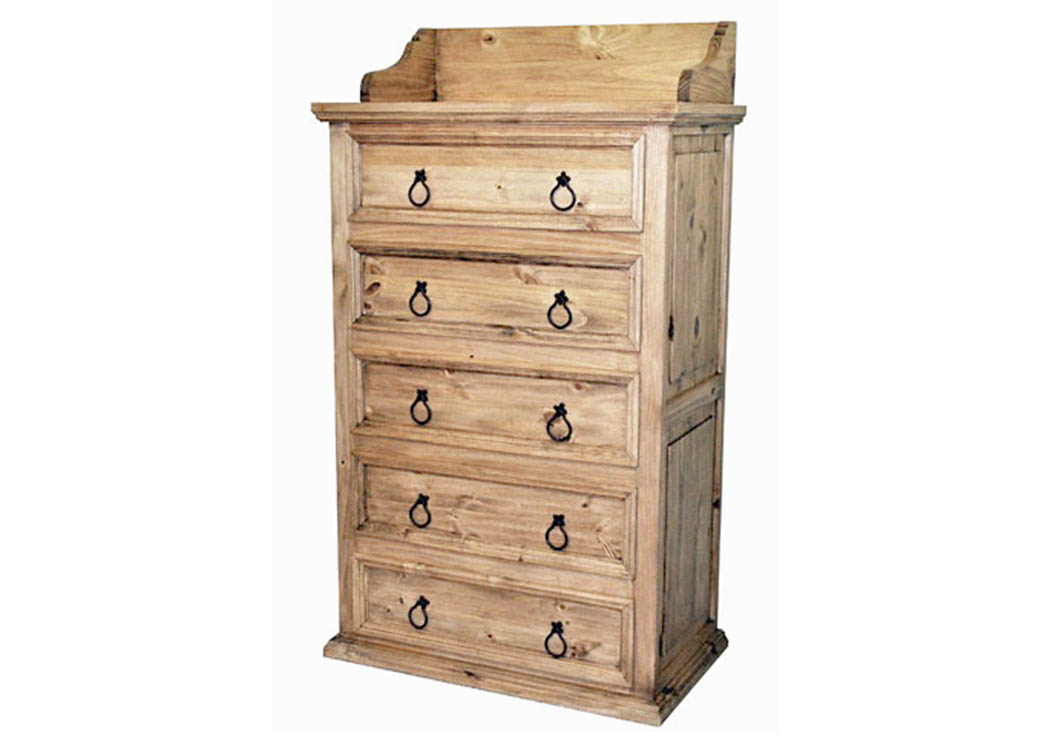 5 Drawer Splash Back Chest,Million Dollar Rustic