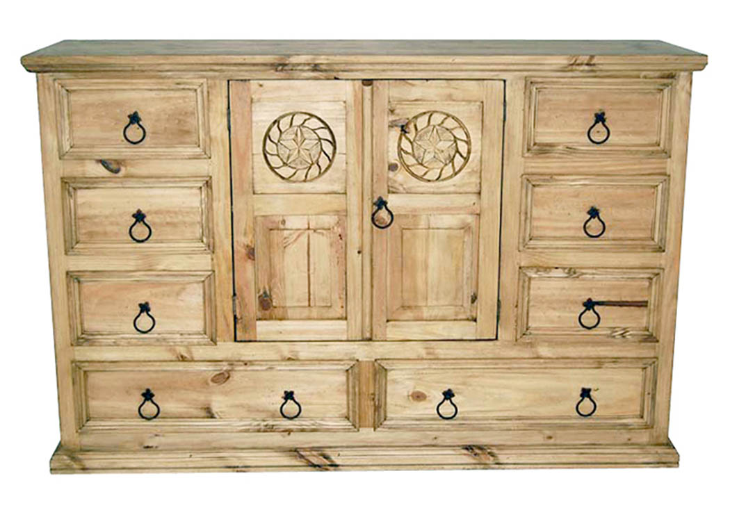 Mansion Dresser w/Rope Star,Million Dollar Rustic