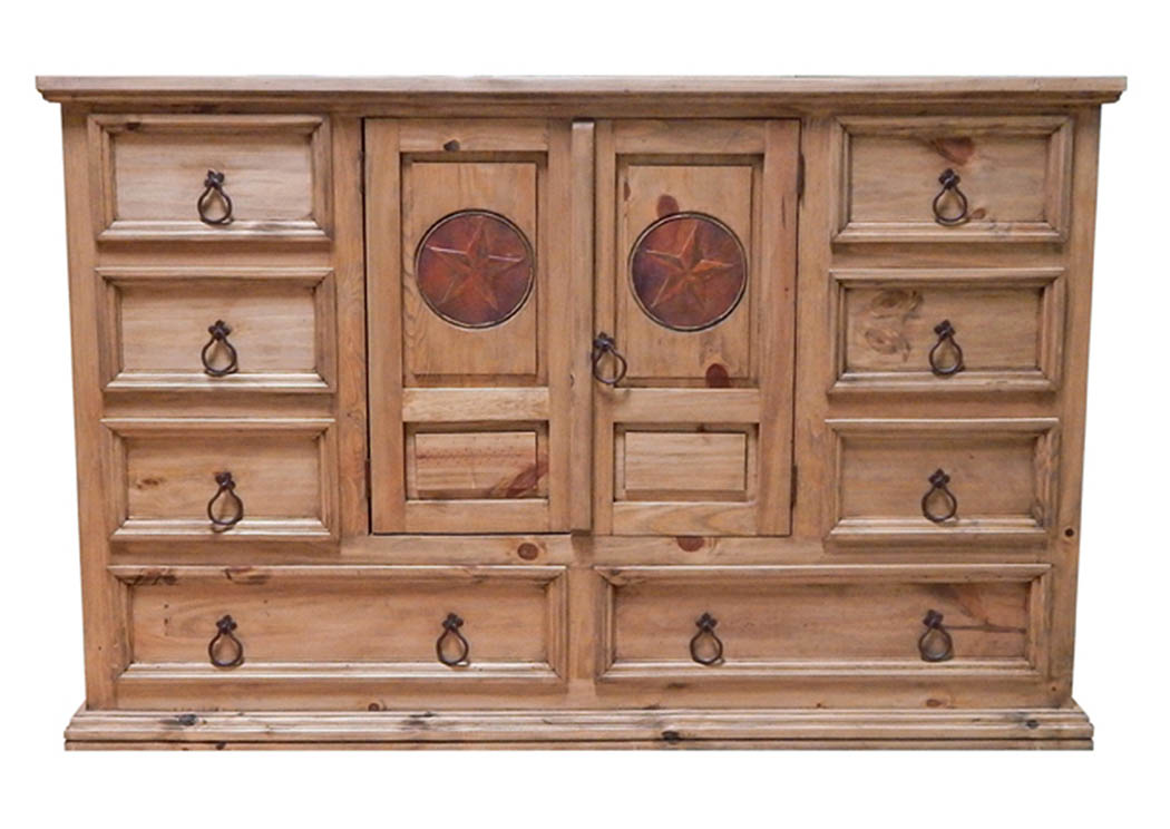 Mansion Dresser w/Copper Star,Million Dollar Rustic