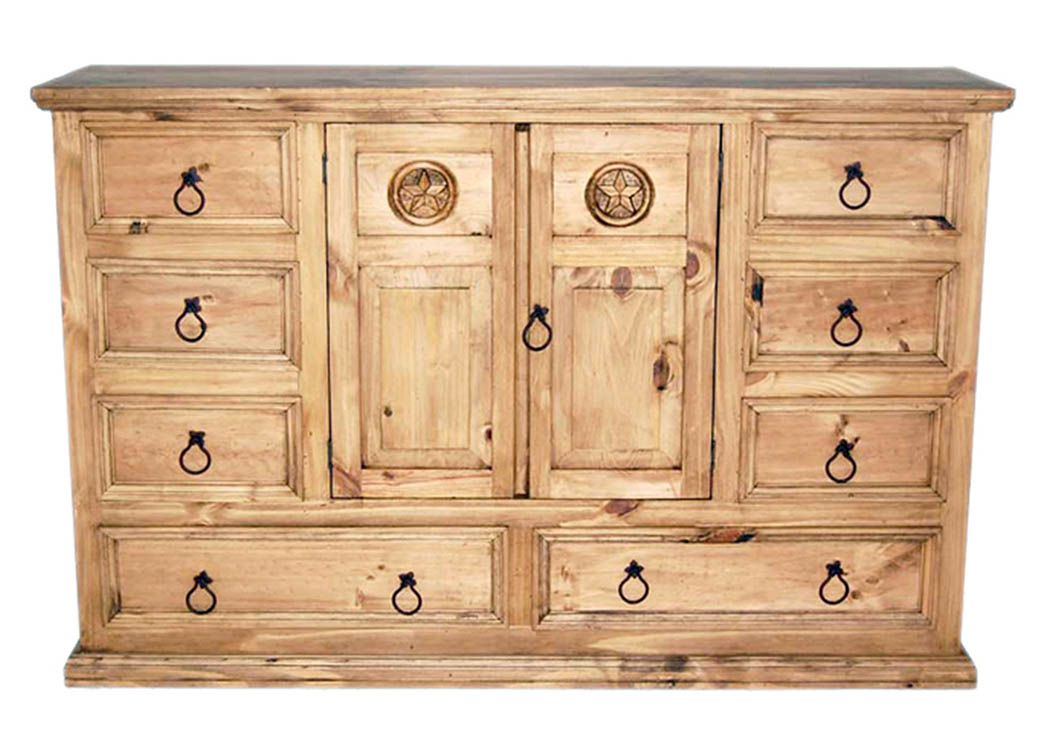 Mansion Dresser w/Star,Million Dollar Rustic