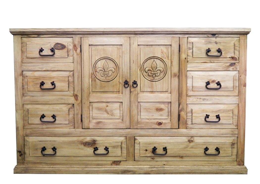 Econo 2 Dresser w/Fleur-De-Li,Million Dollar Rustic